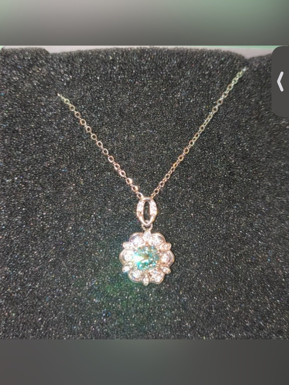 1 CTW Ice Blue Moissanite Floral Necklace, 925 Sterling Silver, 18”